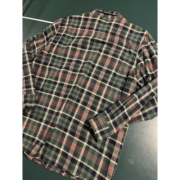 RARE Flying Dog Brewery Long Sleeve Plaid Flannel Shirt Leather Logo XL Beer IPA - Picture 7 of 8